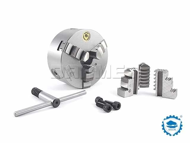Uchwyt tokarski 125 mm | samocentrujący spiralny | żeliwny 3 - szczękowy | DIN 6350 - BISON BIAL 3204-125