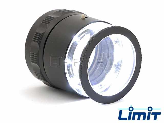Lupa z podświetleniem LED | powiększenie 10X | długość podziałki 20 mm - Limit 167800101