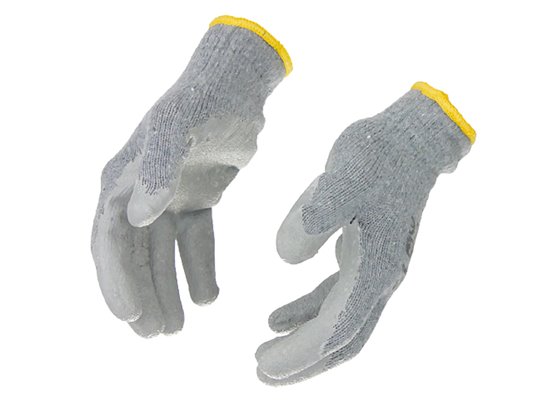 Rękawice robocze szare poliestrowe z lateksem, 415, rozmiar 9 - Consorte