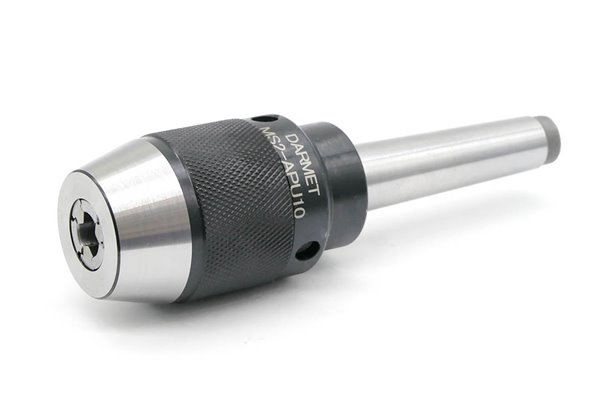 Uchwyt wiertarski bezkluczykowy samozaciskowy 0,5 - 10MM | zintegrowany z trzpieniem | gwint | płetwa wkręcana w zestawie - Morse MK2 - DARMET