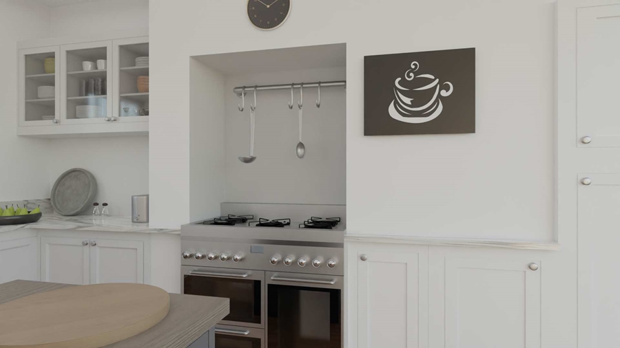 Dekoracja ścienna do kuchni | filiżanka kawy | ażur 38 x 42 cm - DARMET