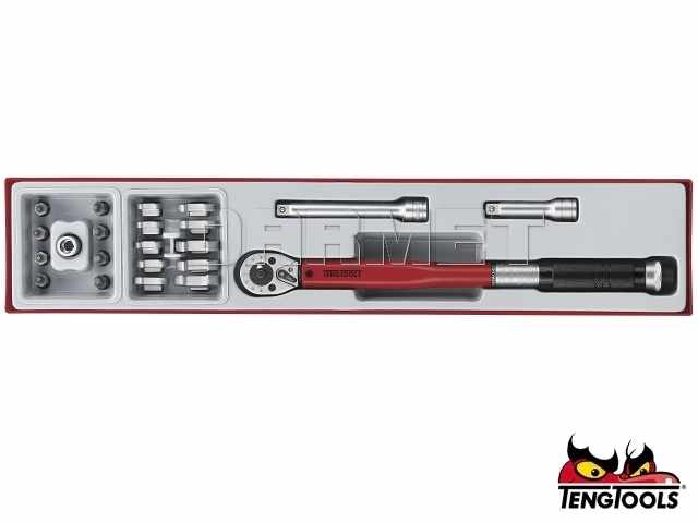 Zestaw z kluczem dynamometrycznym 3/8" TTX3892, zakres: 20-100Nm - TENGTOOLS (10211-0104)