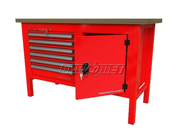 STÓŁ WARSZTATOWY Z SZAFKAMI - 1400x600 mm - FAST SERVICE (P-3-073-01)