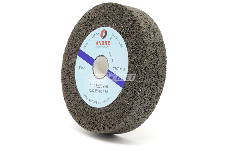 Kamień szlifierski 125 x 25 x 20 mm | ściernica płaska | typ 1 | 95A24P6B51 - ANDRE 110551