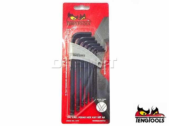 Zestaw kluczy imbusowych z kulistą końcówką, 7 szt. - TENGTOOLS (10955-0202)