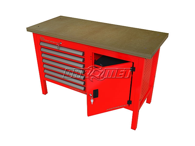 STÓŁ WARSZTATOWY Z SZAFKAMI - 1400x600 mm - FAST SERVICE (P-3-074-01)