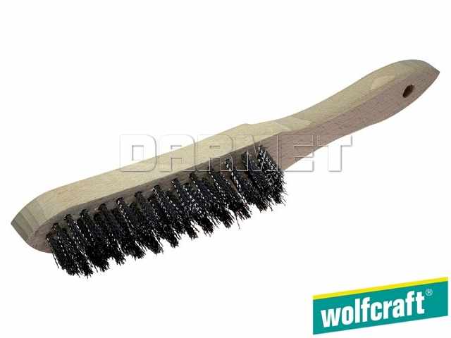 Szczotka 4-rzędowa ręczna z drutem stalowym falistym, długość: 280 mm - WOLFCRAFT WF2723000