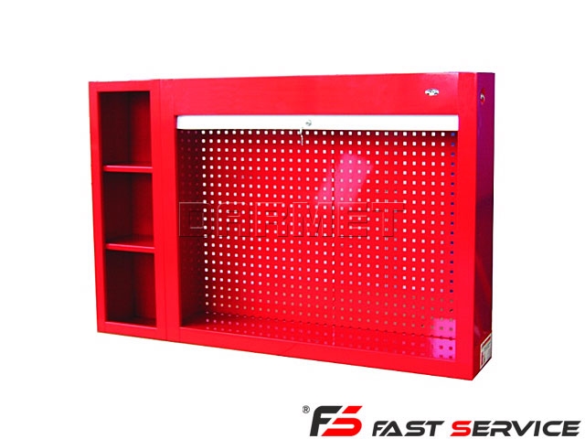 Tablica narzędziowa zamykana roletą aluminiową, z dostawką - FAST SERVICE (P-4-02-04)