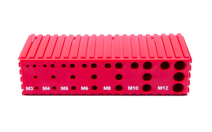 Stojak na gwintowniki M3 - M12 | 28 otworów | kolor czerwony (2071)