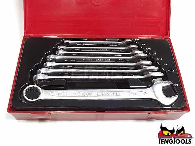 Zestaw kluczy płasko-oczkowych, 8 szt. - TENGTOOLS (5805-0303)