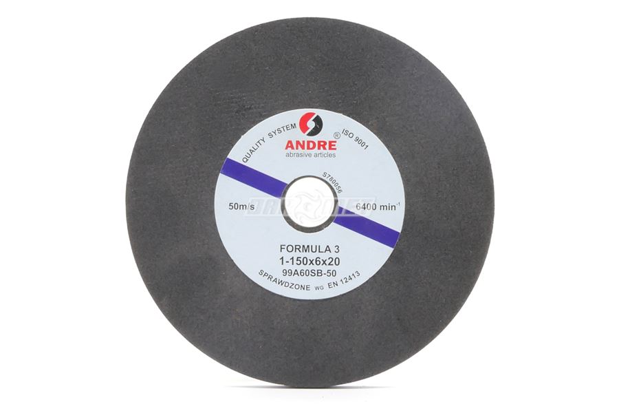 Kamień szlifierski 150 x 6 x 20 mm | ściernica płaska | typ 1 | 99A60S6B88 - ANDRE 120118