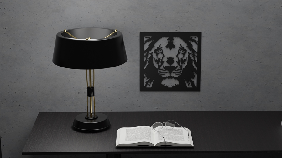 Dekoracja ścienna do salonu | lew | ażur 20 x 20 cm - DARMET
