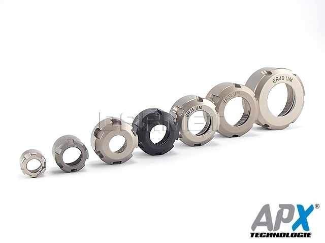 Nakrętka mocująca do tulejek ER11 | Typ T1 6-kątna - APX (9833-D)