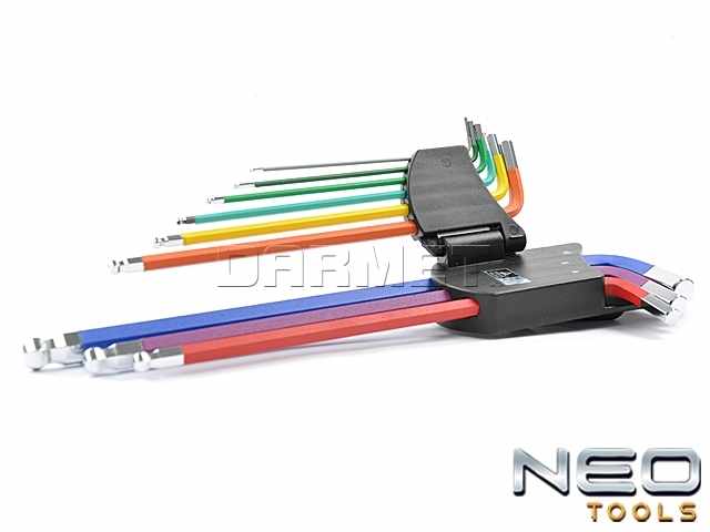 Zestaw kluczy sześciokątnych z kulistymi końcówkami 1,5 - 10MM - 9 sztuk - NEO TOOLS (09-512)