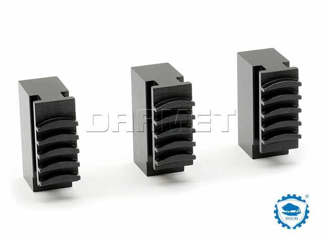 Szczęki jednolite miękkie 125 mm SJM | Komplet 3 szt. | do uchwytów 32**, 35**, 3-szczękowych - BISON-BIAL (398536020000)