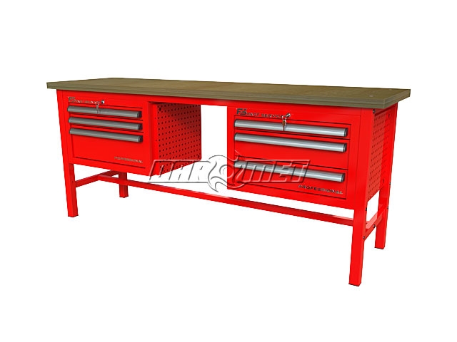 STÓŁ WARSZTATOWY Z SZAFKAMI - 2070x600 mm - FAST SERVICE (P-3-081-01)