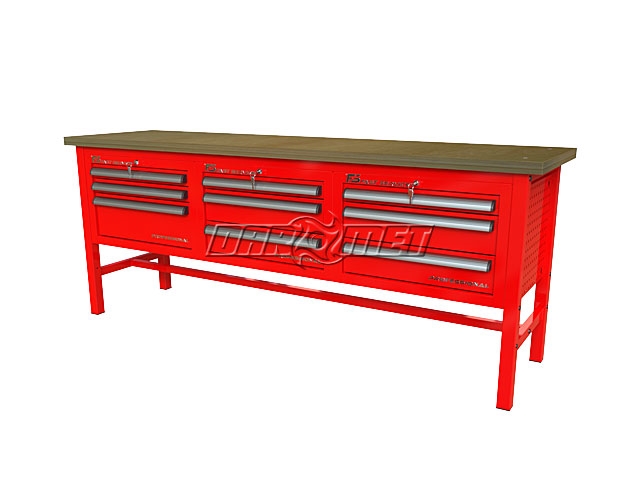 STÓŁ WARSZTATOWY Z SZAFKAMI - 2070x600 mm - FAST SERVICE (P-3-091-01)