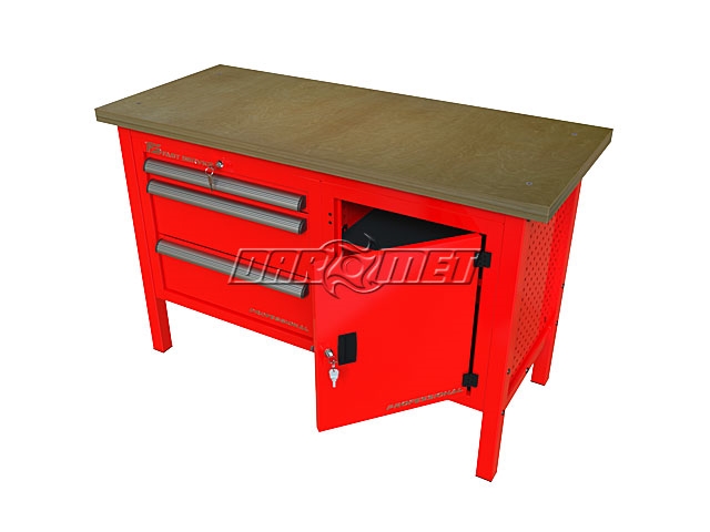 STÓŁ WARSZTATOWY Z SZAFKAMI - 1400x600 mm - FAST SERVICE (P-3-075-01)