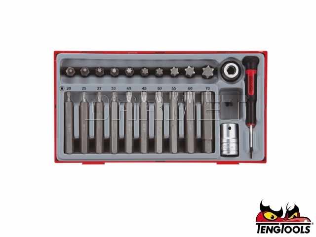 Zestaw nasadek sześciokątnych z system Torx i chwytem kwadratowym 1/2", TTTX23 - 20 szt. - TENGTOOLS (6886-0105)