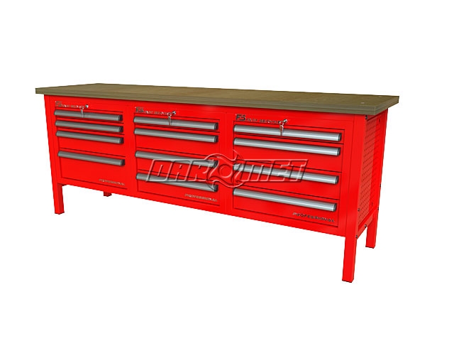 STÓŁ WARSZTATOWY Z SZAFKAMI - 2230x600 mm - FAST SERVICE (P-3-146-01)