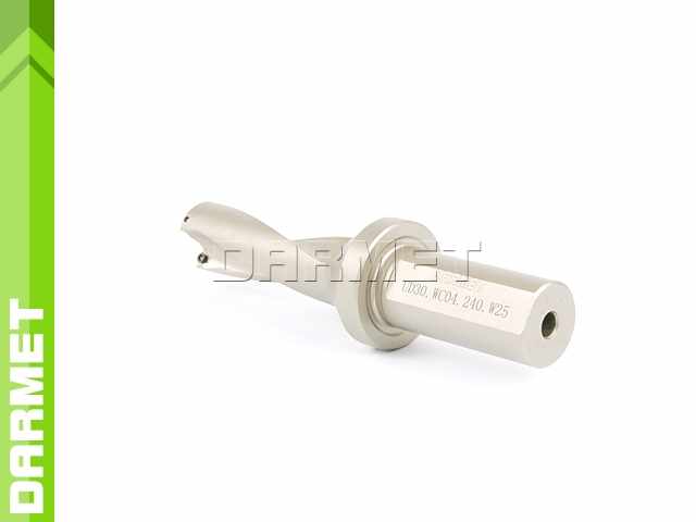 Wiertło składane 24 mm 3xD na płytki wieloostrzowe WCMX | chwyt walcowy 25 mm | chłodzenie wewnętrzne - DARMET (DE00WC04-25-240)