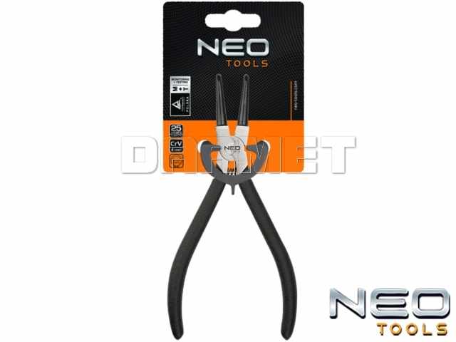 Szczypce do pierścieni osadczych wewnętrznych, wygięte, długość: 170MM - NEO TOOLS (01-044)