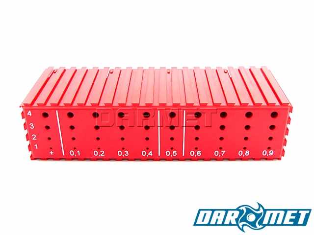 Stojak na wiertła 1 - 4,9 mm | 40 otworów | kolor czerwony (2023)