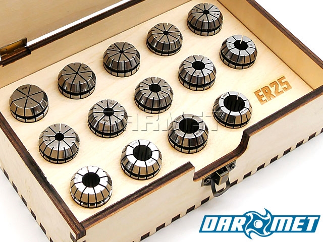 Tulejka zaciskowa ER25 | Zestaw 14 szt. - DARMET