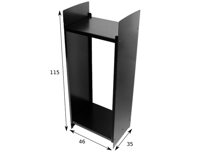Stojak na drewno kominkowe | 46 x 35 x 115  cm | blacha 2,5 mm | wzór: PEŁNY - DARMET
