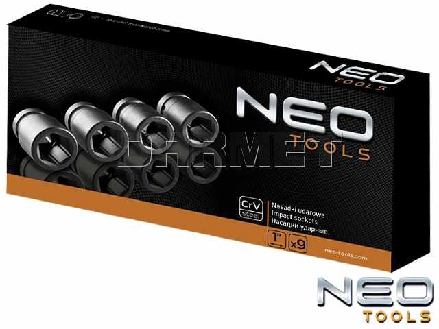 Zestaw nasadek udarowych sześciokątnych 1" - 9 sztuk - NEO TOOLS (12-105)