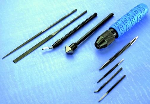 Aluminiowa rękojeść do gratowania | Pokrycie antypoślizgowe | Uniwersalna | Z uchwytem 3-szczękowym - NOGA PV1000