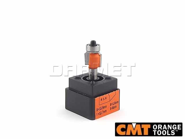 Frez zaokrąglający R1,6 do drewna z łożyskiem dolnym | 15,9 x 12,7 x 8 mm - CMT (938.160.11)