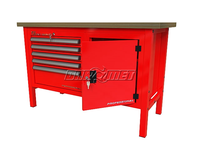 STÓŁ WARSZTATOWY Z SZAFKAMI - 1400x600 mm - FAST SERVICE (P-3-072-01)