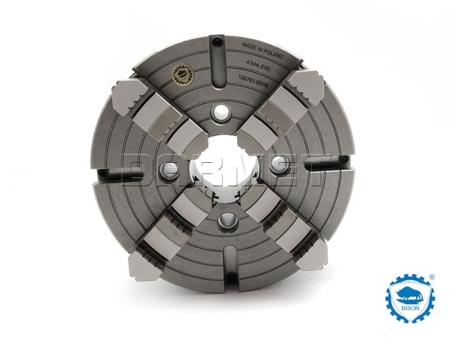 Uchwyt tokarski z niezależnym nastawieniem szczęk, żeliwny, 4 - szczękowy: 250 MM - BISON BIAL (4304-250)