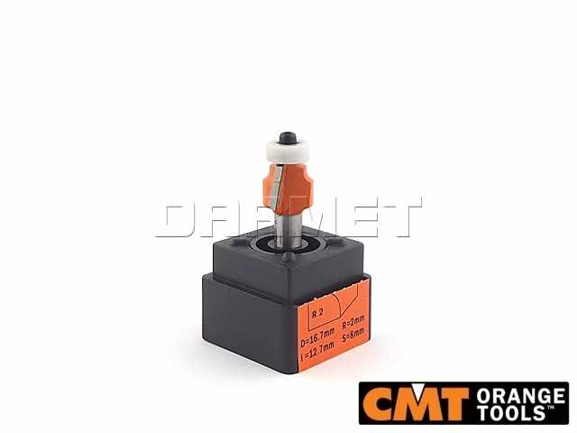 Frez zaokrąglający R2 do drewna z łożyskiem dolnym | 16,7 x 12,7 x 8 mm - CMT (938.167.11)