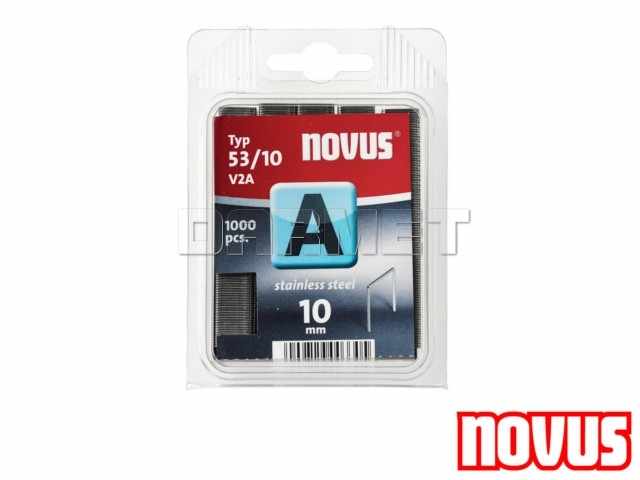 Zszywki tapicerskie typ 53, wymiary: 10 mm x 11,30 mm - V2A - stal nierdzewna - 1000 sztuk - NOVUS NV042-0458