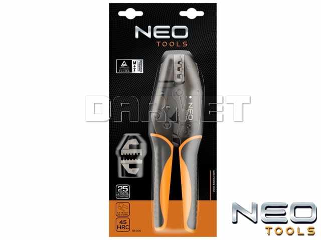 Szczypce do zaciskania końcówek tulejkowych 22-6AWG, długość: 220MM - NEO TOOLS (01-506)