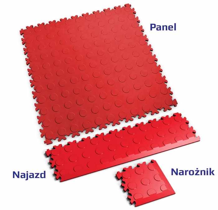 Podłoga Fortelock Industry 2040 - wzór monety (Coins Rosso Red)