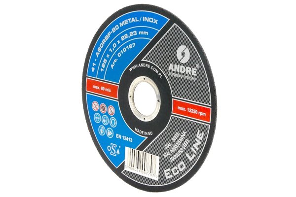 Zestaw tarcz do cięcia metalu ECO-LINE (10 szt. + 1 szt. GRATIS) | METAL/INOX typ 41 - 125 x 1 x 22,2 mm | A60RBF - ANDRE 010559