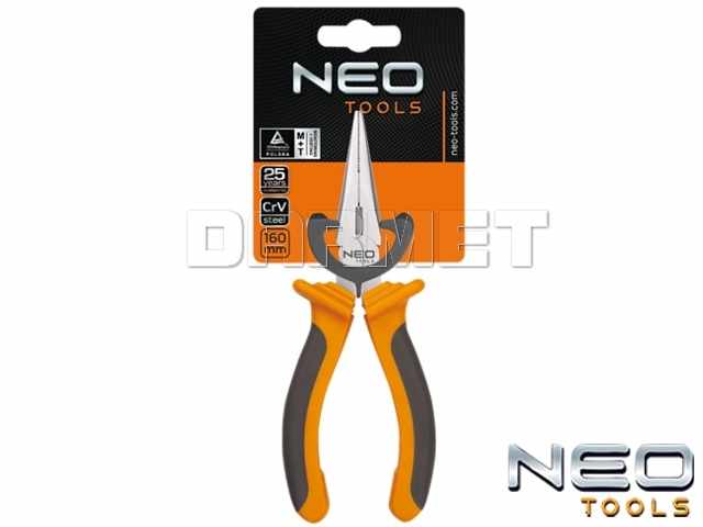 Szczypce wydłużone proste, długość: 160MM - NEO TOOLS 01-013