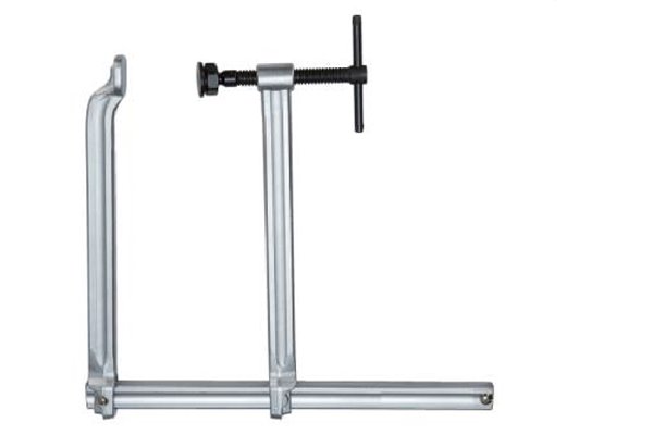 Ścisk stalowy, śrubowy, o dużej głębokości chwytania, model EUD/T z uchwytem "T", 400 x 400 mm, nacisk 650 kg - ZALCO EUD36T40J