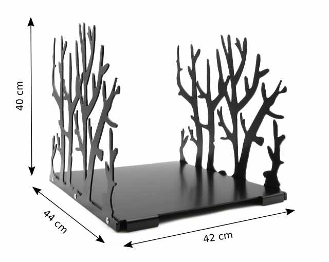 Stojak na drewno kominkowe | 44 x 42 x 40  cm | wzór: gałązka | blacha 2,5 mm - DARMET