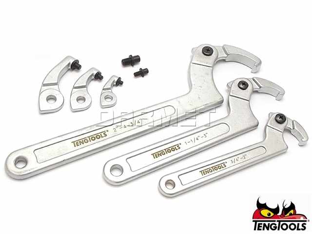 Zestaw kluczy hakowych TTHP08, 8 elementów - TENGTOOLS (10212-0102)