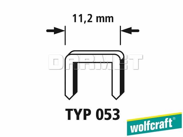 Zszywki tapicerskie o szerokim grzbiecie typu 053, wymiary: 8 mm x 11,2 mm - 5000 sztuk - WOLFCRAFT WF7032100