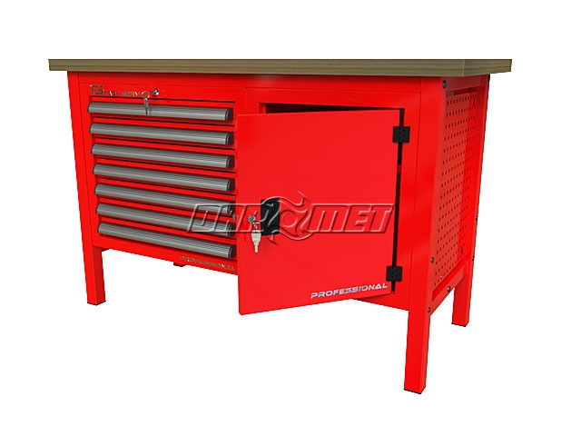 STÓŁ WARSZTATOWY Z SZAFKAMI - 1400x600 mm - FAST SERVICE (P-3-074-01)