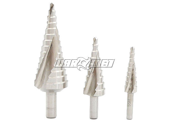 Wiertło stożkowe stopniowe | 4 - 30 mm | HSS - ZESTAW 3 SZTUK - FESTA Standard (170090)