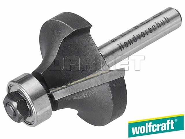 Frez zaokrąglający R6,35 HM do drewna z łożyskiem dolnym | 25,4 x 12,7 x 8 mm - WOLFCRAFT WF3963000