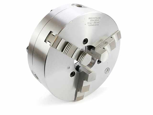 Uchwyt tokarski samocentrujący spiralny, stalowy, 3 - szczękowy: 250 MM (DIN 55027) - BISON BIAL (3534-250-8)