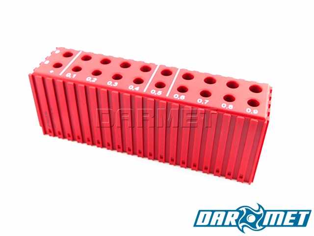 Stojak na wiertła 8 - 9,9 mm | 20 otworów | kolor czerwony (2025)