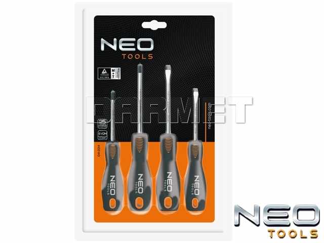 Zestaw wkrętaków, płaskie i krzyżowe Phllips - 4 sztuki - NEO TOOLS (04-204)